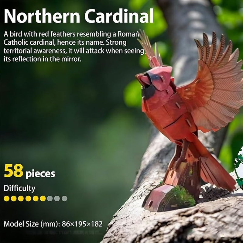 Hummingbird 3D Bird Puzzle Assembly Kit DIY Model With Call Sound For Adults Kids Color A - Image 2